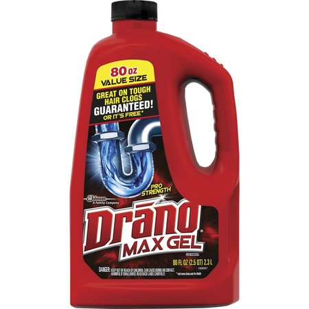 DRANO Clog Remover, Gel, Professional Strength, 80 fl. oz, , Red, PK 6 SJN694772CT